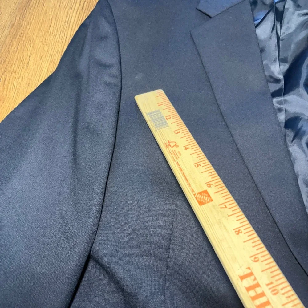 Michael Kors Mens Navy Blue Wool Blazer Sport Coat Jacket‎ 48R Silver Buttons